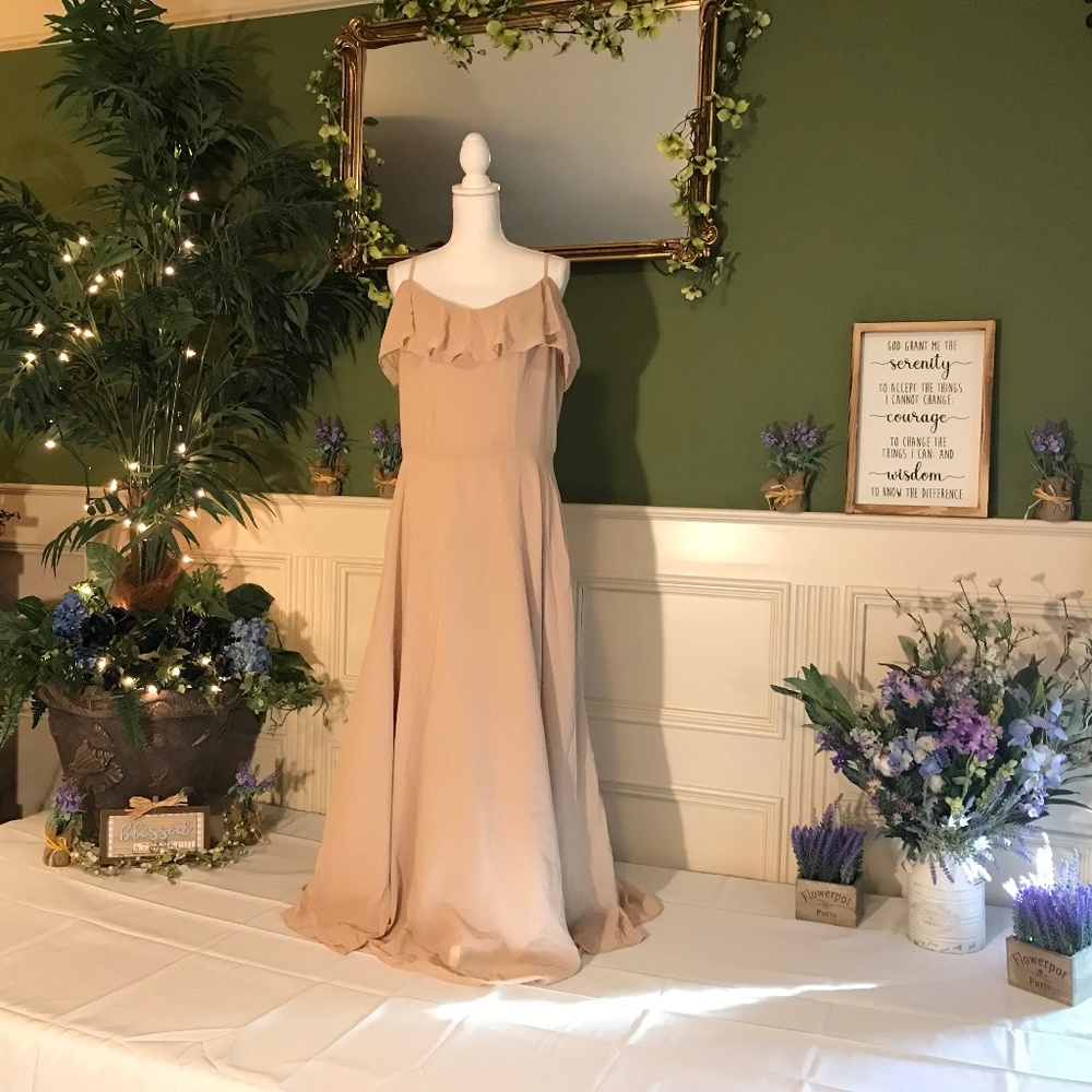 Formal Champagne Beige chiffon bridesmaid dress